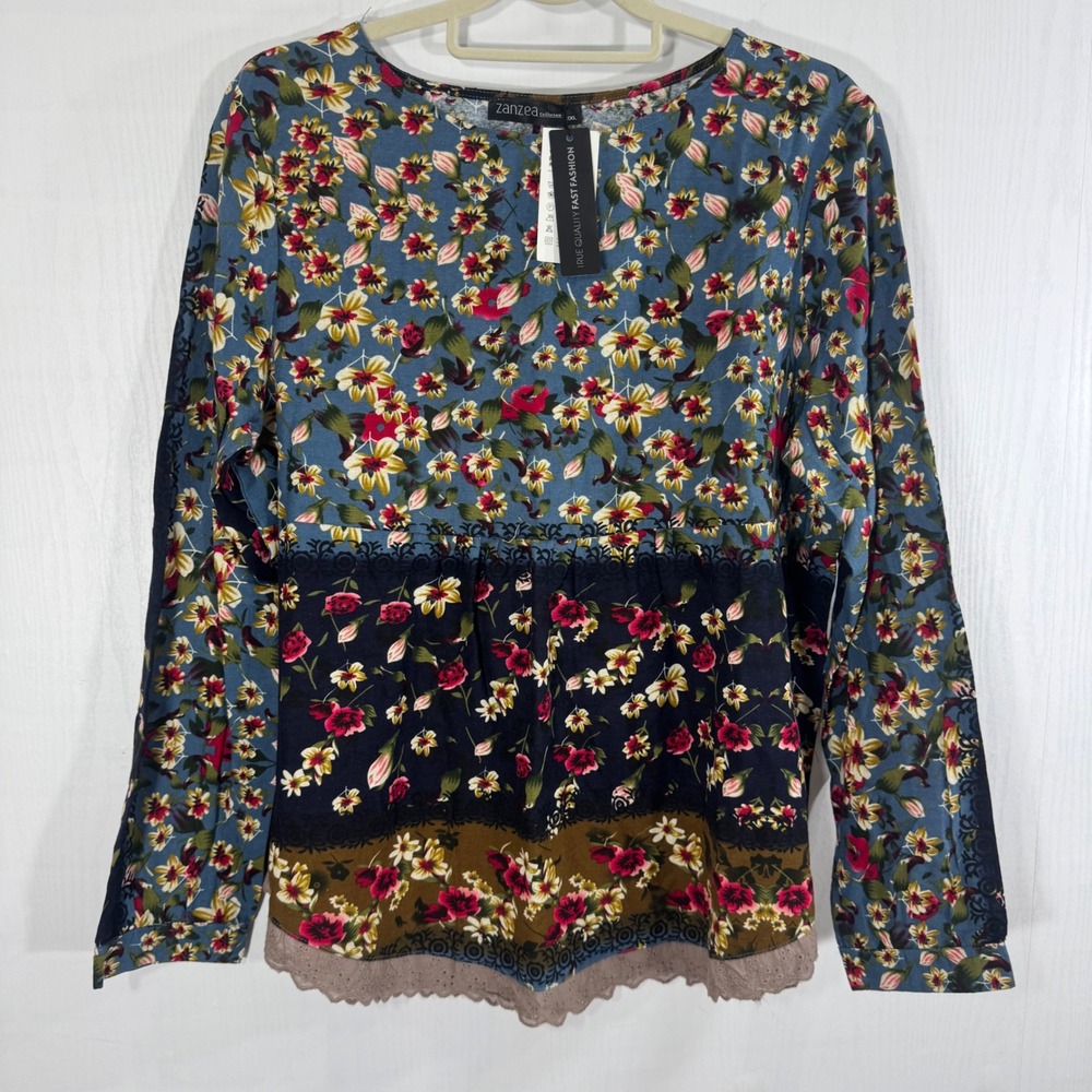 Zanzea Floral Print‎ Long Sleeve Blouse Tunic Top Multicolor Women Size XXL NWT